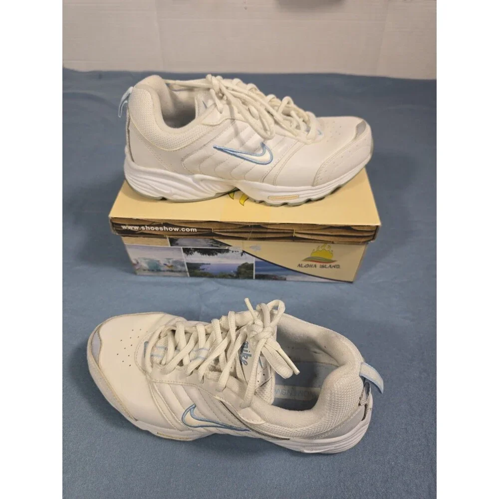 Nike White Rolling Rail Blue Embroidered 2013 Women's Size 7